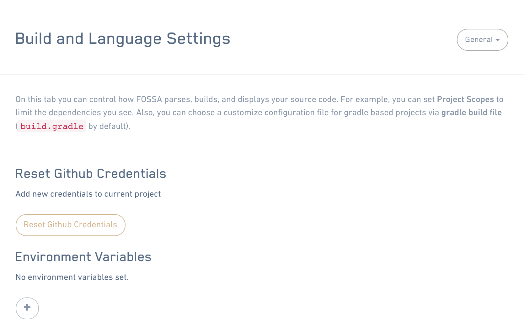 General Language and Build Settings